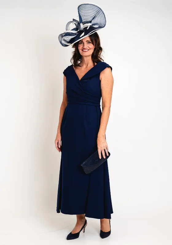 Veni Infantino Overskirt Maxi Dress, Navy Classic A-Line Maxi Dress