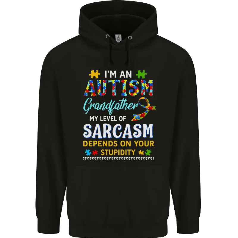 Autism Grandfathers Day Autistic ASD Mens 80% Cotton Hoodie Hoodie with Ribbed Hem Stretchable Secure