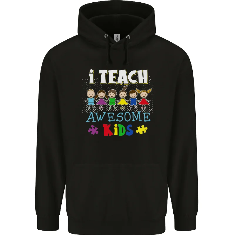 Autism Teacher I Teach Awesome Kid Autistic Mens 80% Cotton Hoodie Hoodie Jacket Zipper Layering