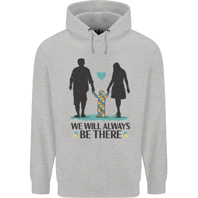 Autism We Will Always Be There Autistic Mens 80% Cotton Hoodie Hoodie with Double Zipper Versatile Adjustable