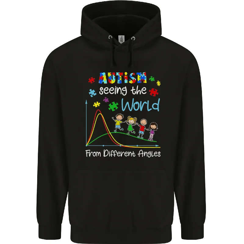 Autism World From Different Angles Autistic Mens 80% Cotton Hoodie Hoodie with Print Artistic Unique