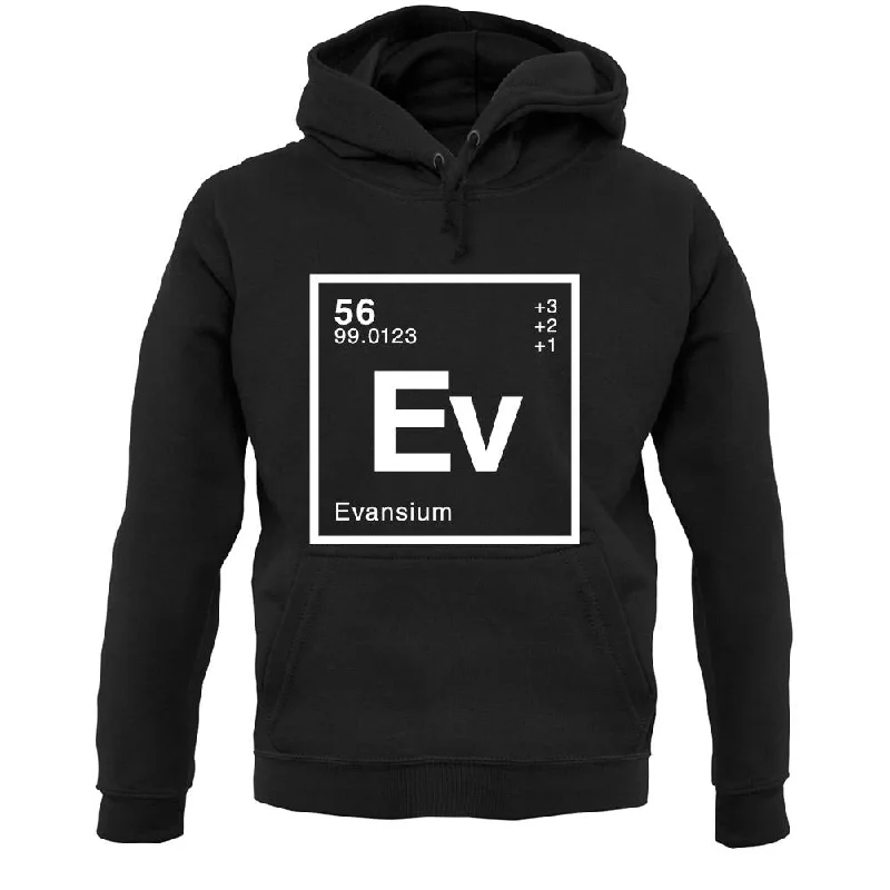 Evans - Periodic Element Unisex Hoodie Hoodie with Mock Neck Collared Structured