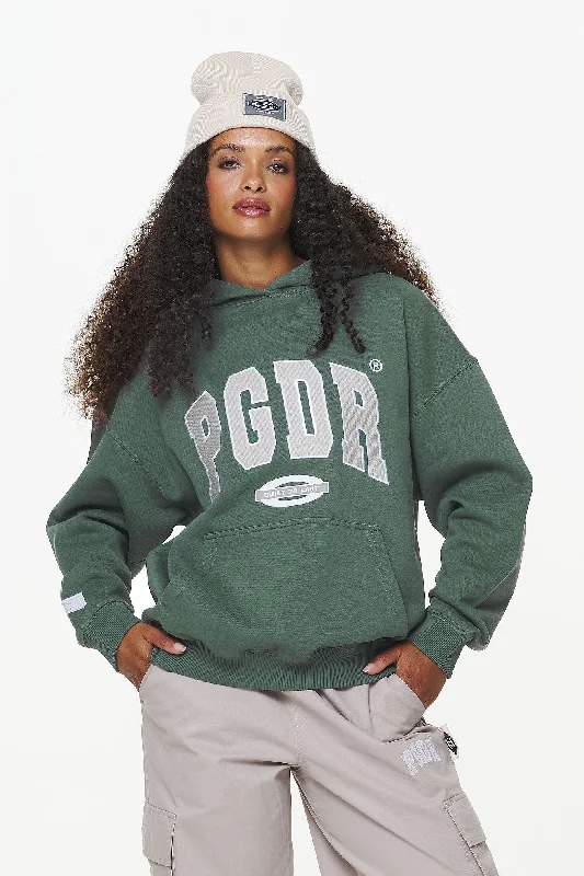 Keats Logo Oversized Hoodie Vintage Washed Garden Green Hoodie with Oversized Fit Loose Comfortable