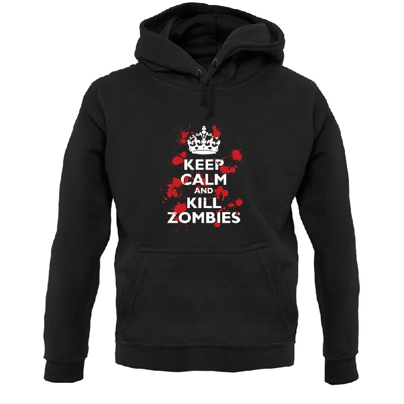 Keep Calm And Kill Zombies Unisex Hoodie Hoodie with Drop Shoulder Relaxed Streetwear