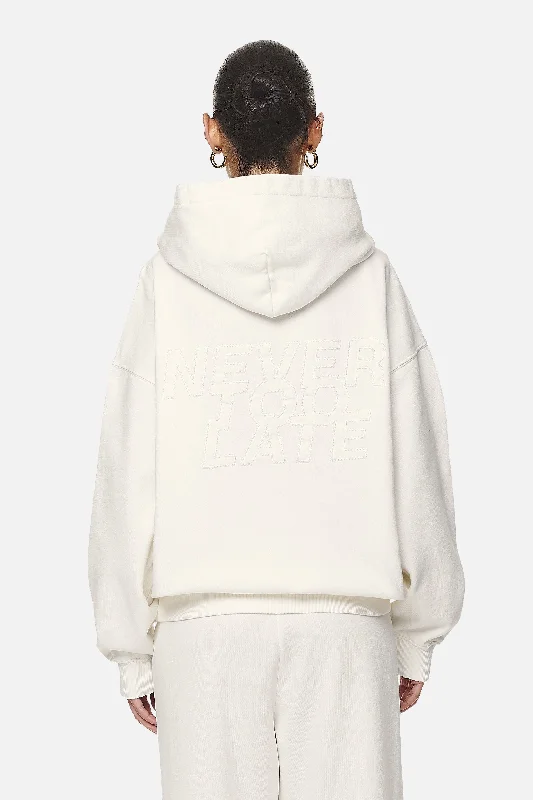 Mina Oversized Hoodie Washed Coconut Milk Hoodie with High-Low Hem Asymmetrical Trendy