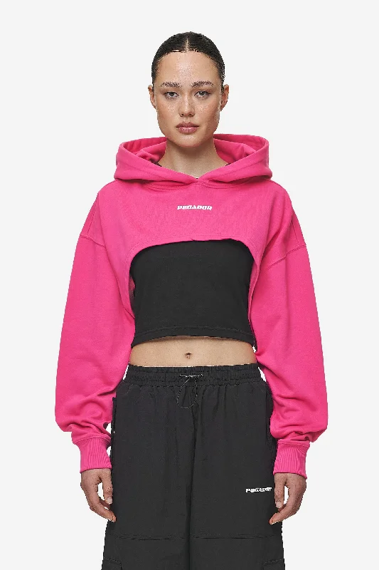 Mina Super Cropped Hoodie Washed Digital Pink Hoodie with Pastel Soft Subtle