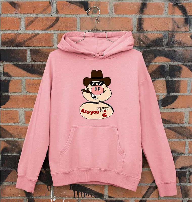 Pig Funny Unisex Hoodie for Men/Women Hoodie with Bell Sleeves Flared Feminine