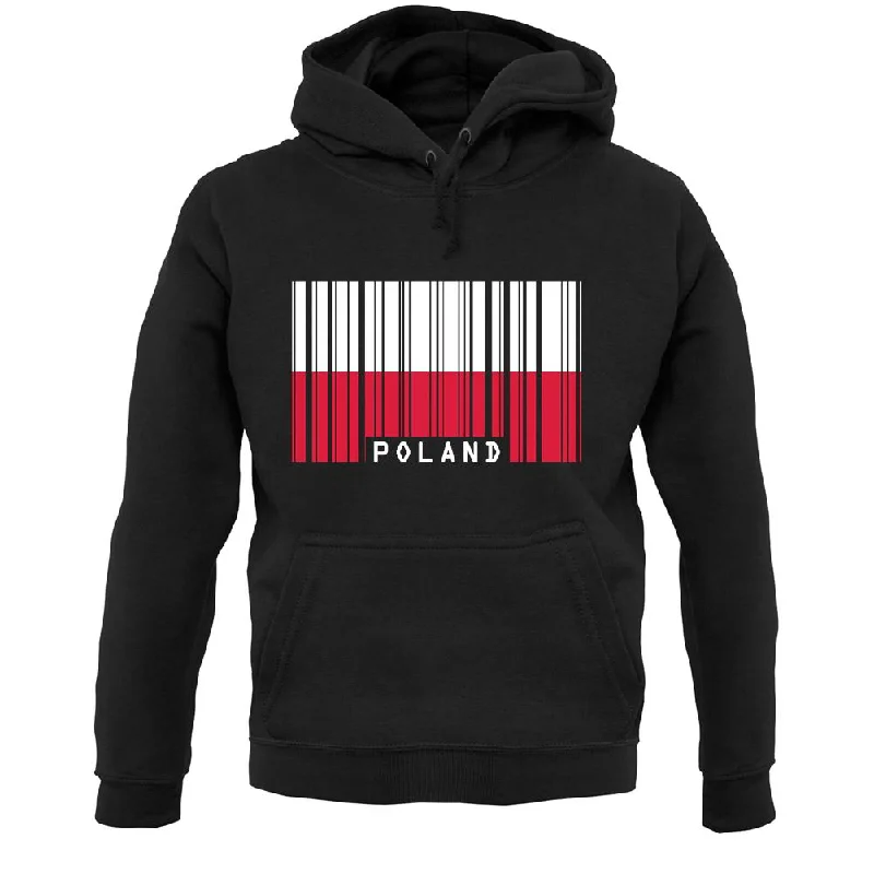 Poland Barcode Style Flag Unisex Hoodie Hoodie with Fur Luxurious Winter