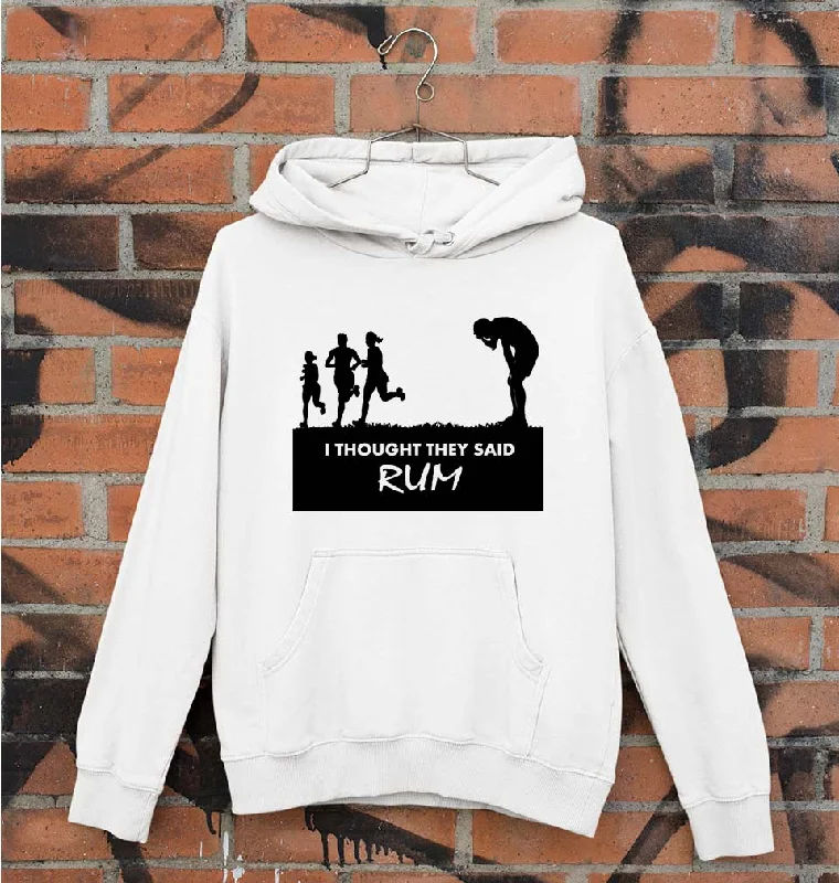 Rum Funny Unisex Hoodie for Men/Women Hoodie with Half-Zip Sporty Casual