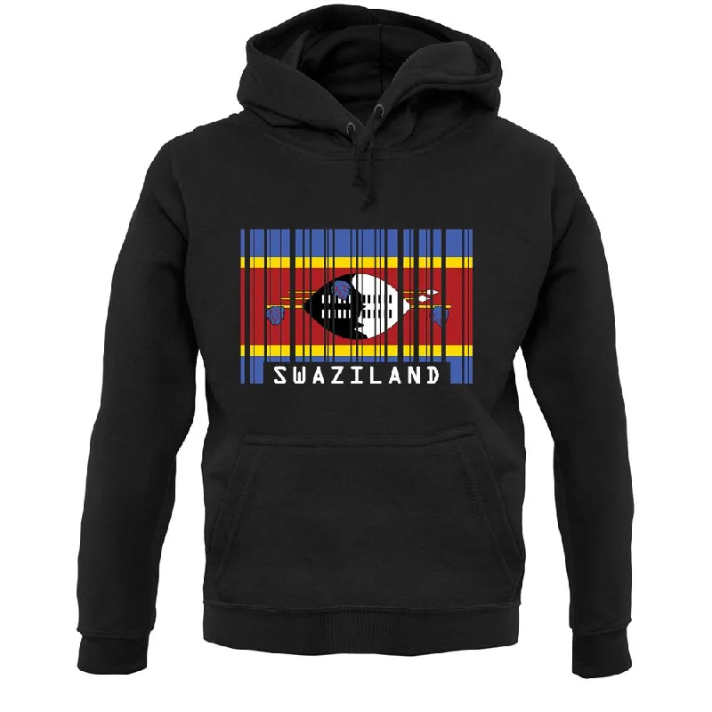 Swaziland Barcode Style Flag Unisex Hoodie Hoodie with Snap Buttons Easy Quick