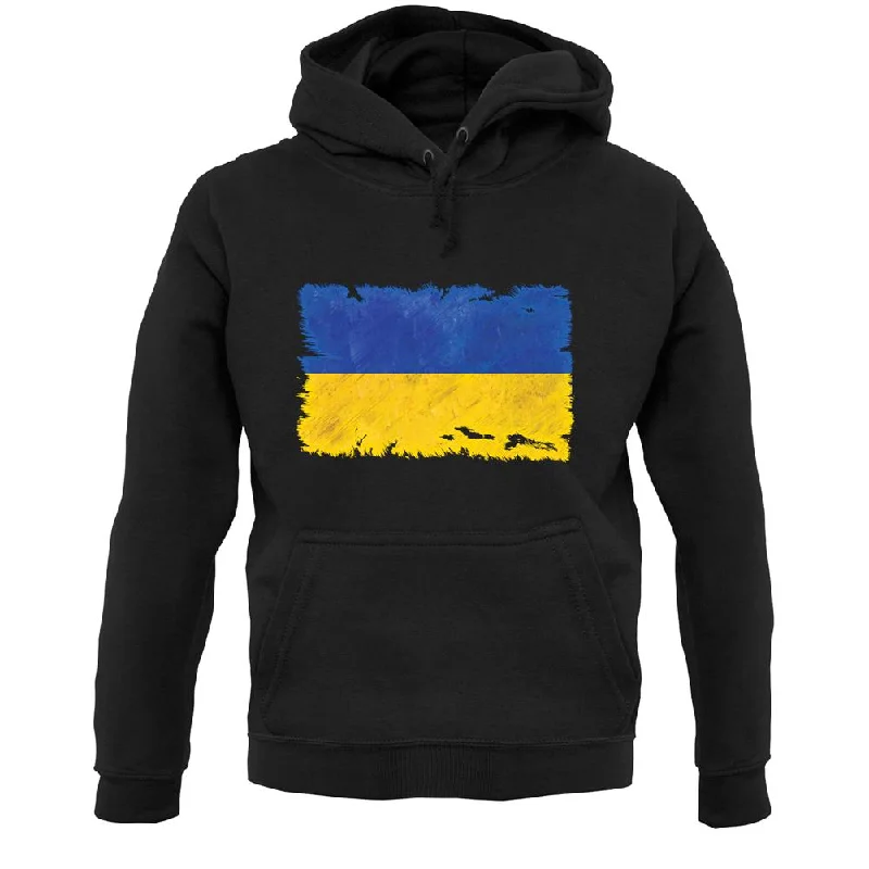 Ukraine Grunge Style Flag Unisex Hoodie Hoodie with Fur Luxurious Winter