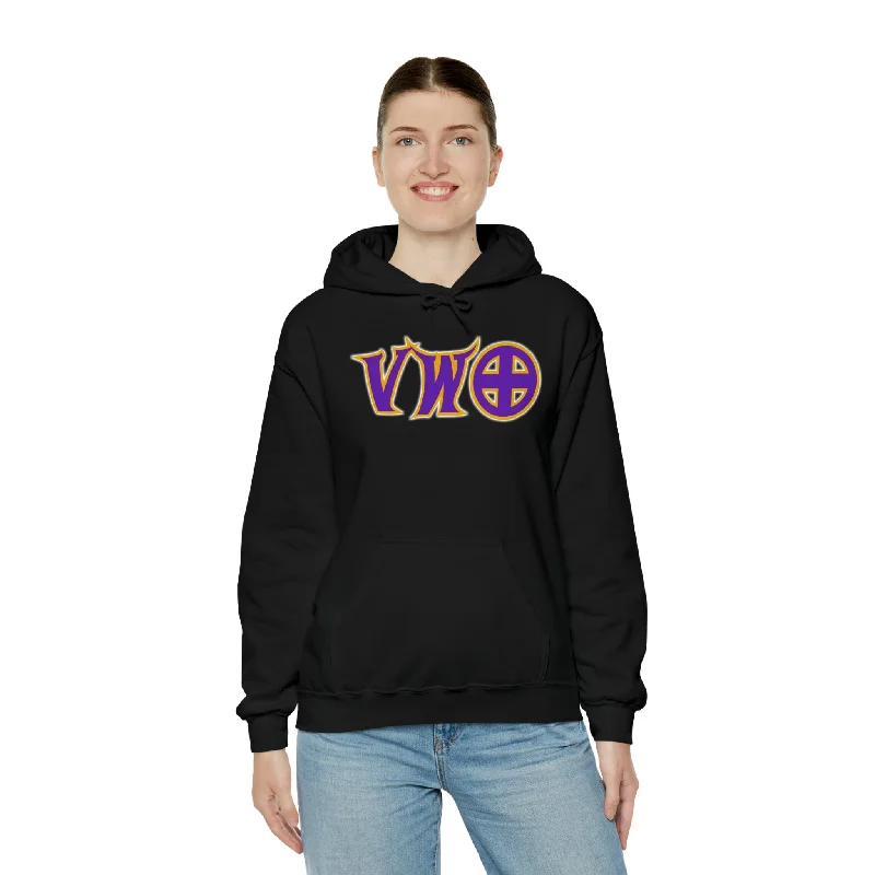 Unisex Heavy Blend™ Hoodie - V-W-O Hoodie with Mock Neck Collared Structured