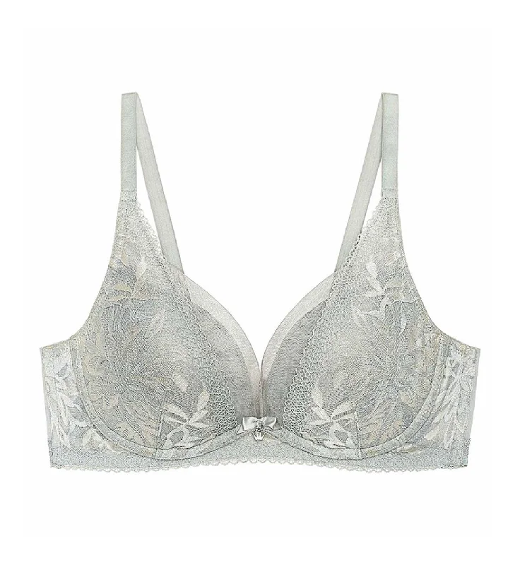 AQUA BLOOM NON-WIRED PUSH UP DEEP V BRA Chic Lace Bra