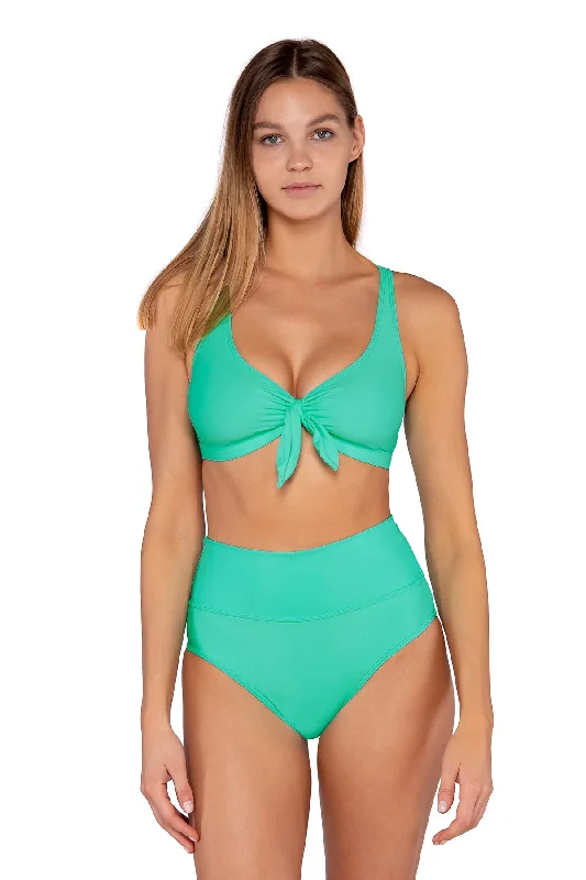 Sunsets Women's Swimwear Mint Brandi Bralette Bikini Top Mesh Detail Bikini