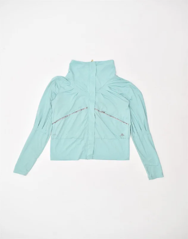 ADIDAS Womens Clima-fit Tracksuit Top Jacket UK 14 Medium Turquoise Herringbone Jacket Checkered Jacket Solid Jacket