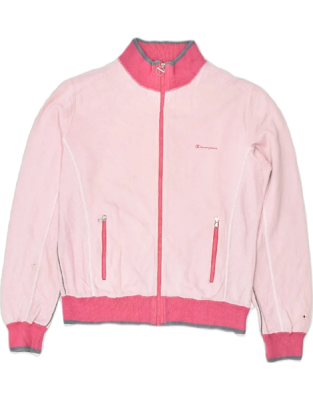 CHAMPION Womens Tracksuit Top Jacket UK 14 Medium Pink Colourblock Cotton Chenille Jacket Brocade Jacket Lace Jacket