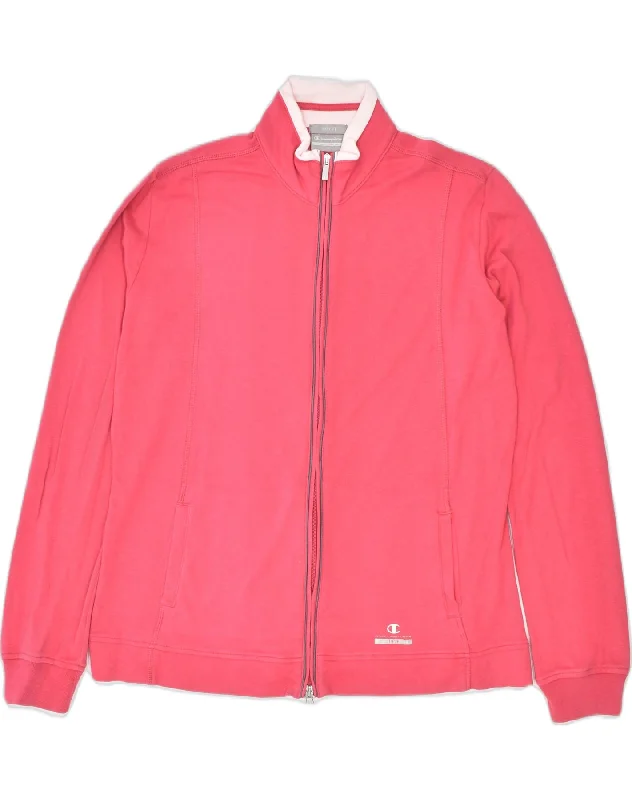 CHAMPION Womens Tracksuit Top Jacket XL Pink Cotton Sports Satin Jacket Silk Jacket Chiffon Jacket