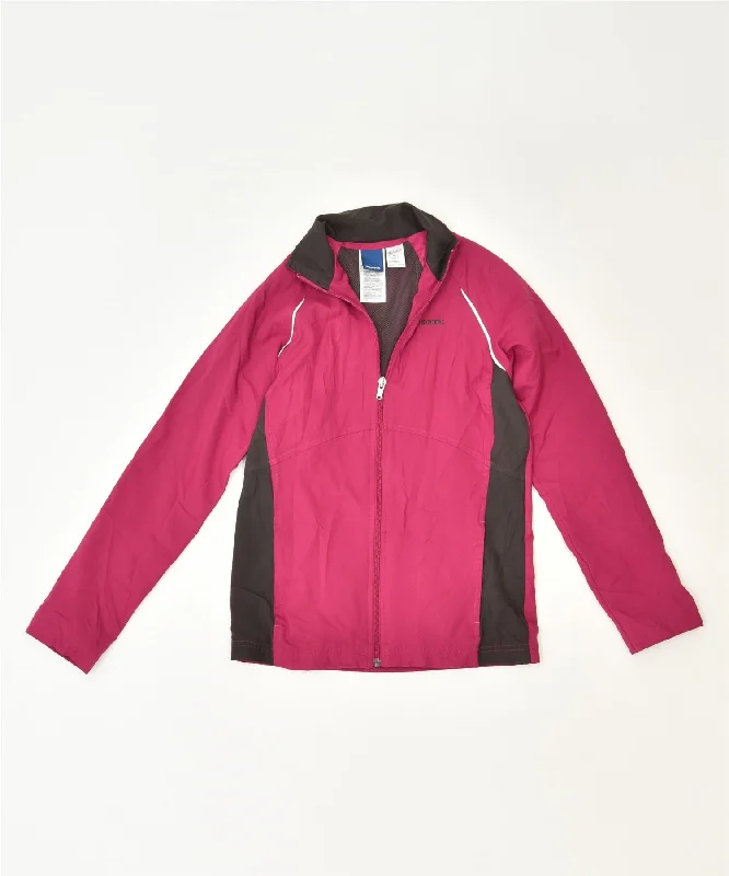 REEBOK Womens Tracksuit Top Jacket UK 6 XS Red Polyester Jersey Jacket Tulle Jacket Batik Jacket