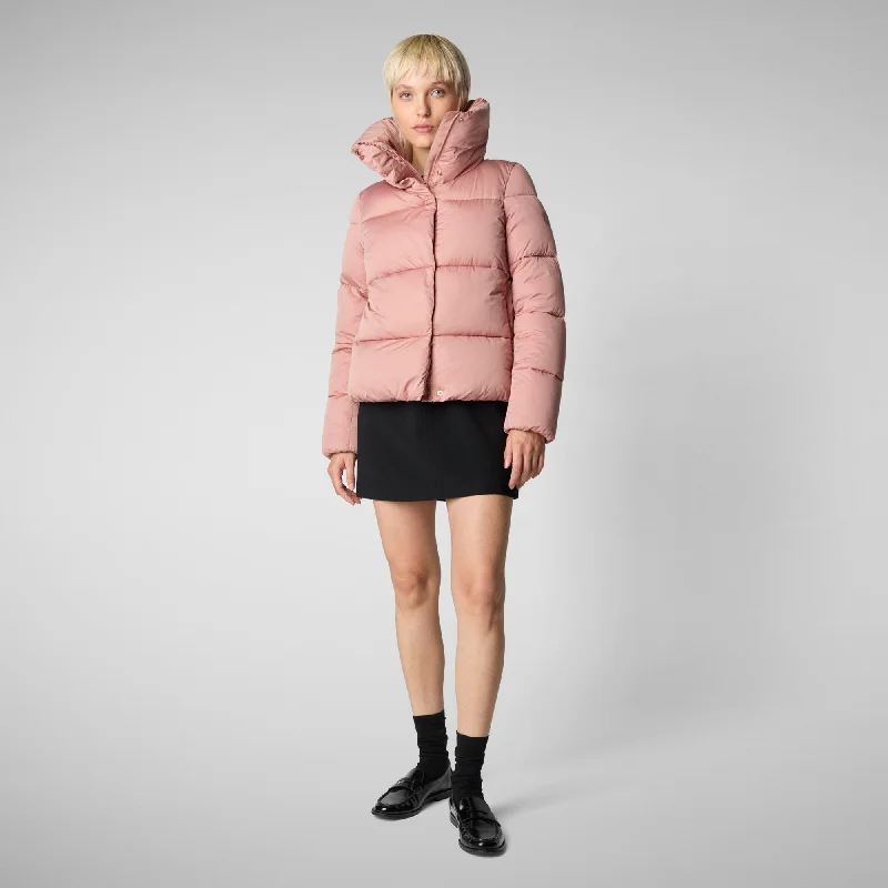 Women's animal free Puffer jacket Felicity in MISTY ROSE Quilted Jacket Puffer Jacket Insulated Jacket