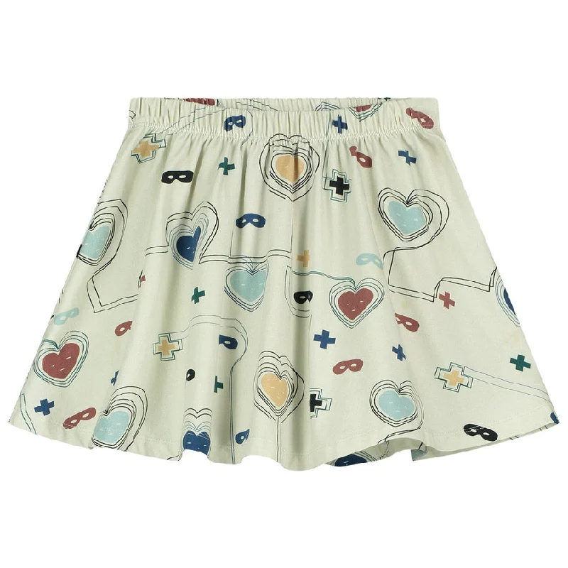 BEAU LOVES HEARTS AND MASKS CIRCLE SKIRT casual skirt length