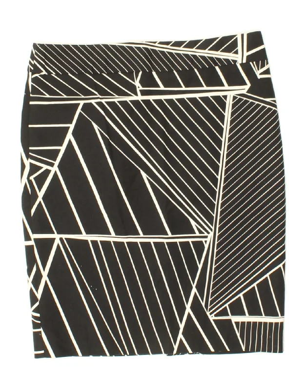 CALVIN KLEIN Womens Pencil Skirt US 4 Small W30  Black Striped Polyester denim skirt stylish