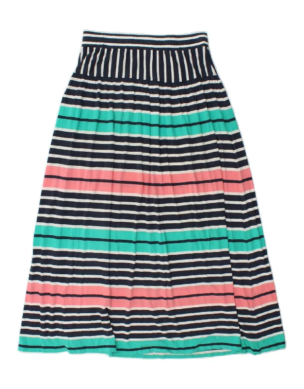 CREW CLOTHING Womens A-Line Skirt UK 12 Medium W28 Multicoloured Striped denim skirt classic