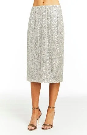 Drew Oaklynn Sequin Skirt - Stone leather skirt sleek