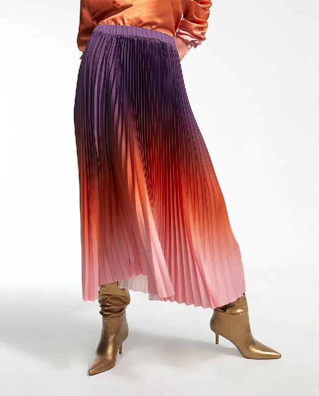 Pleated ombré skirt corduroy skirt cozy