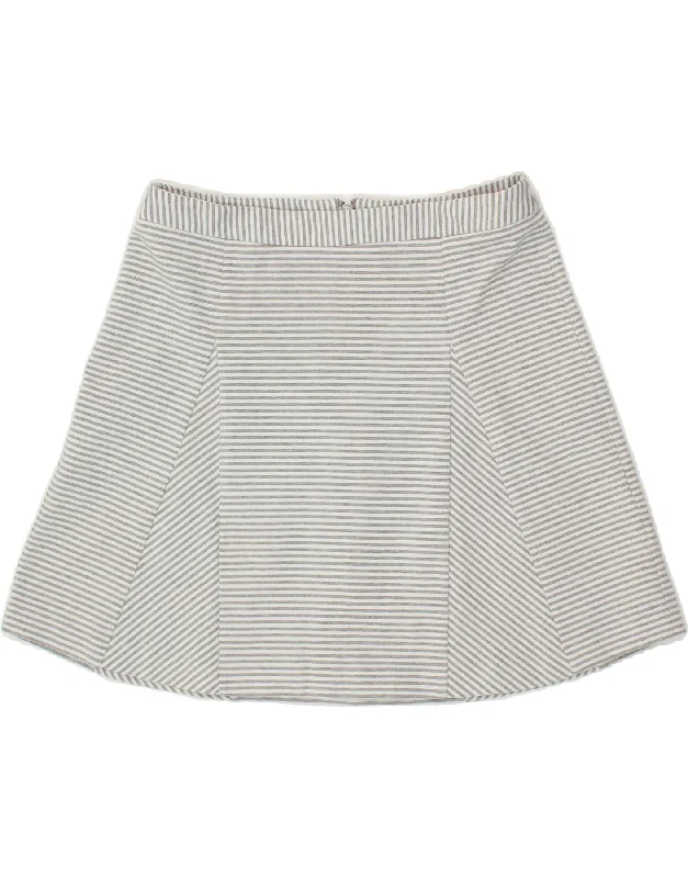 MICHAEL KORS Womens Mini Skirt US 6 Medium W30  Grey Striped Polyester denim skirt trendy