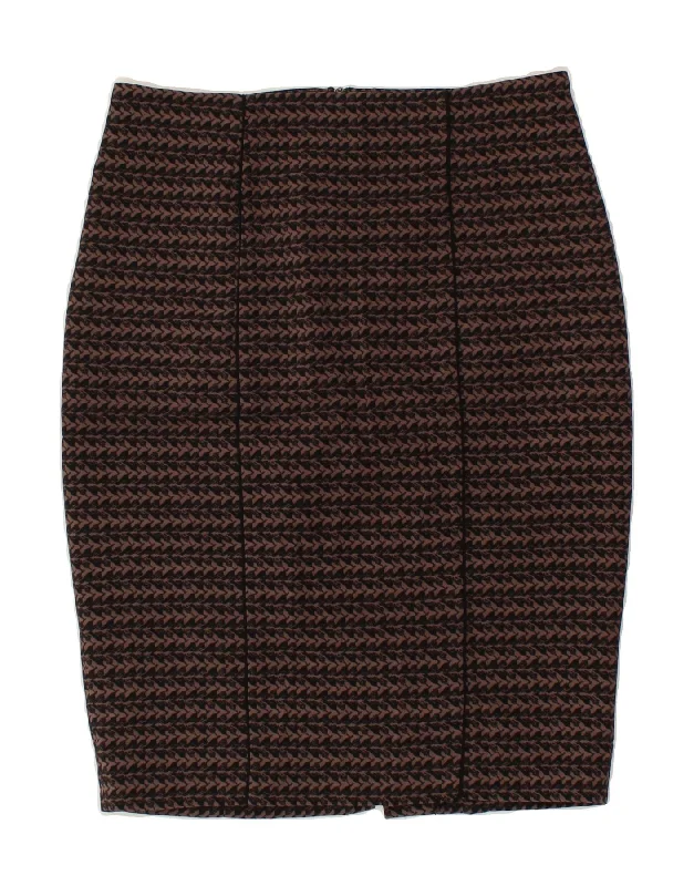 MOSSIMO Womens Pencil Skirt US 8 Medium W30  Brown Striped Polyester linen skirt natural