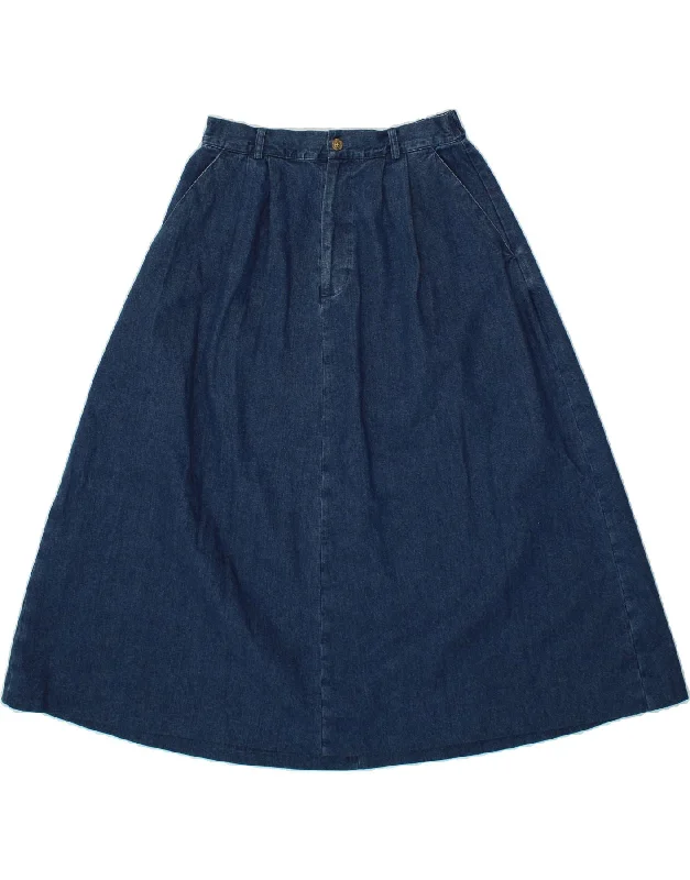 ORVIS Womens Denim Skirt UK 10 Small W27 Blue Cotton wrap skirt elegant