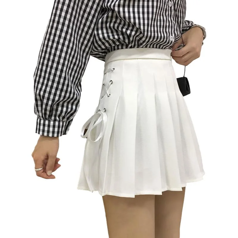 Pleated Skirt School Girl Plaid A-Line Flare Skater Short Skirt Uniforms Cosplay Sweet Girls Women High Waist velvet skirt plush