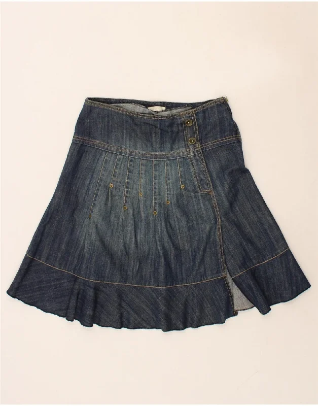 PROMOD Womens Denim Skirt UK 10 Small W28  Blue Cotton cotton skirt soft