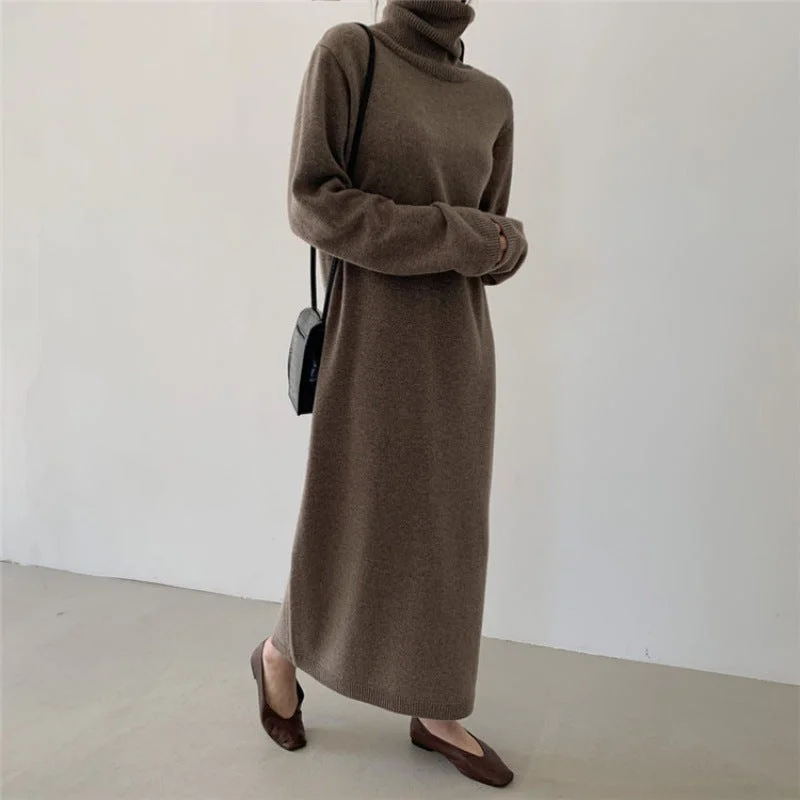 Straight Loose Overknee Long Skirt All-matching High Neck Inner Wear low waist skirt